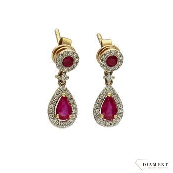 Kolczyki złote DIAMENT rubin, diamenty 60027072 HSI.jpg